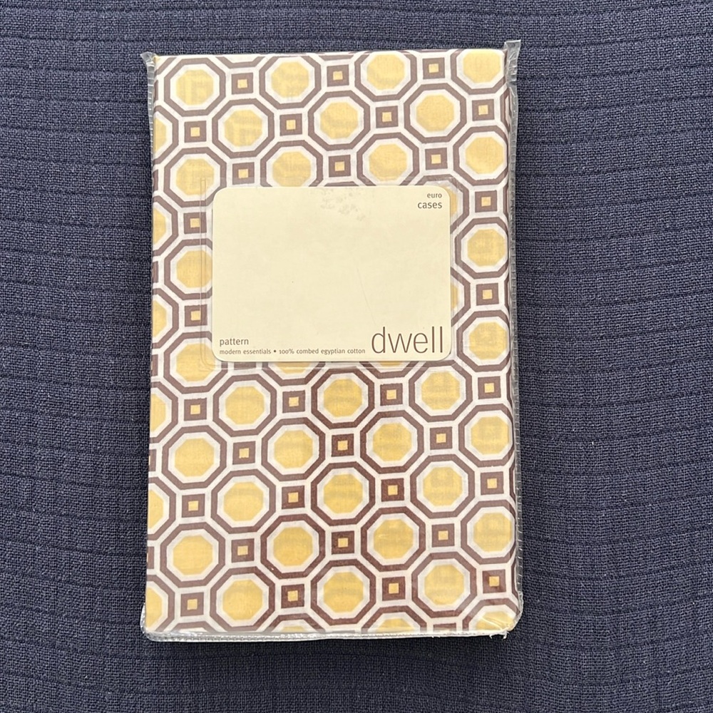 Yellow and brown euro size pillow cases by Dwell